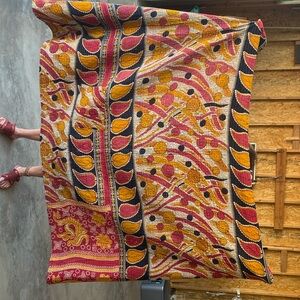 Indian Reversible Sari Throw Blanket